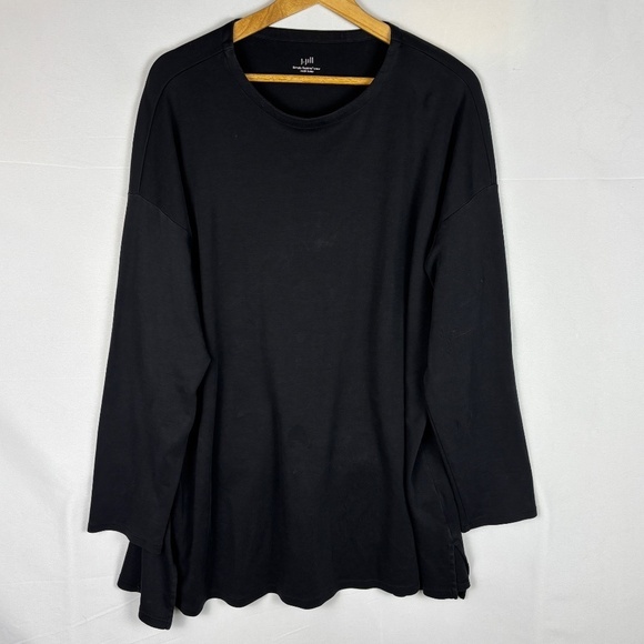 Pure Jill Women Simply Supima Long sleeve Top Tunic Shirt Sz XL Scoop Neck Black - Picture 9 of 9